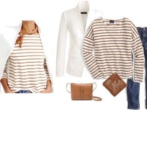 SAINT JAMES J.CREW SLOUCHY T-SHIRT / NEIGE CAMEL